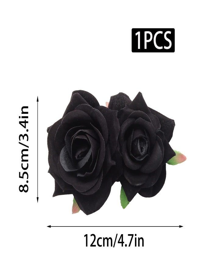Wuyituart Black Flower Hair Clip Comb Black Hair Accessories Bohemia Flower Hairpin - Image 2